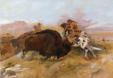 Amérindien œuvres - viande pour la tribu 1891 Charles Marion Russell Amérindiens